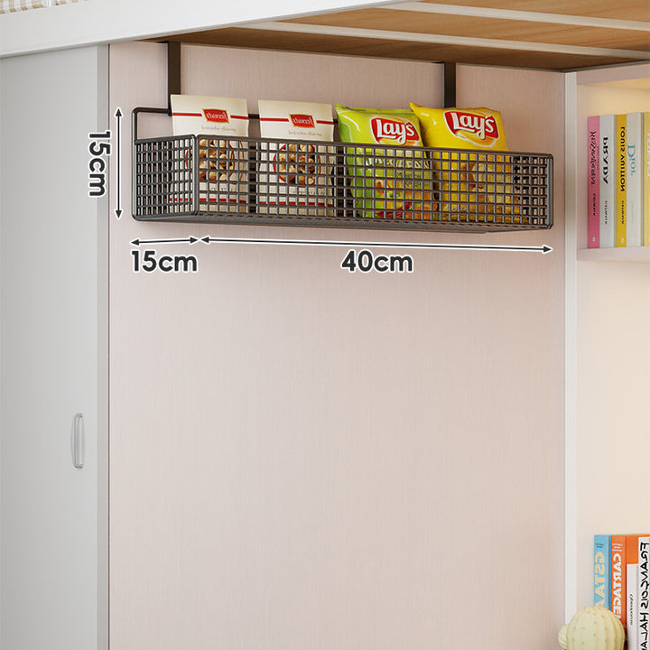 Under-Shelf Double-Tier Ventilated Mesh Hanging Storage Basket for Pantry and Bathroom