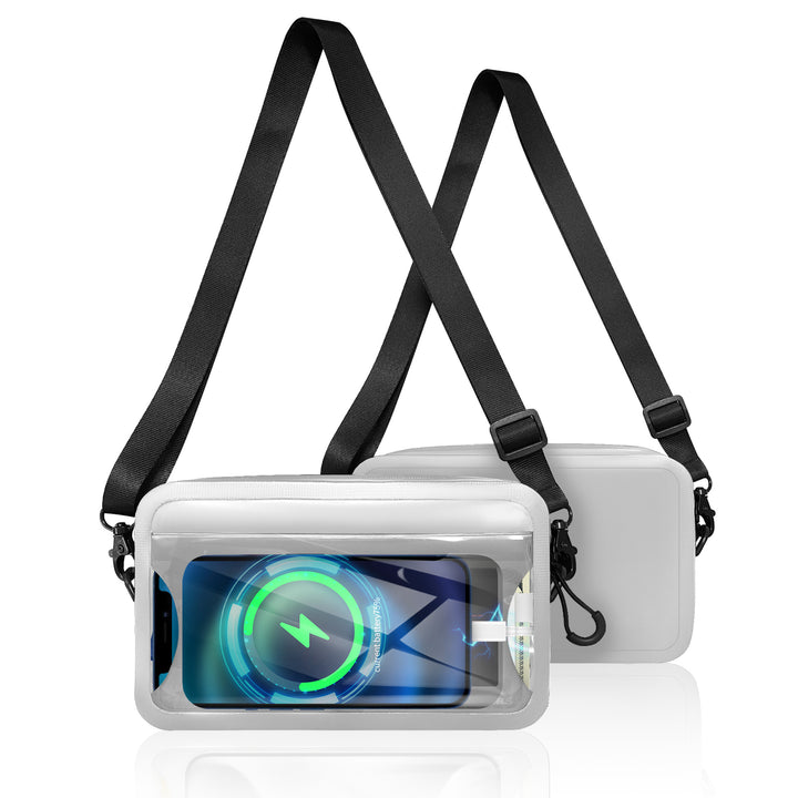 Waterproof shoulder bag with transparent smartphone case Stornfield