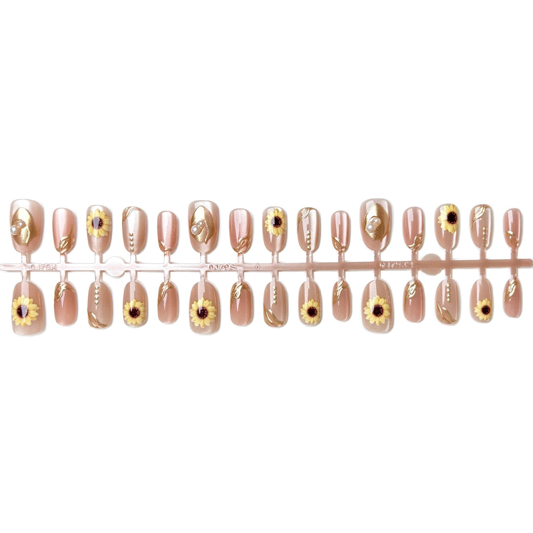 Artistic Floral Press-On Nail Set 1790745390