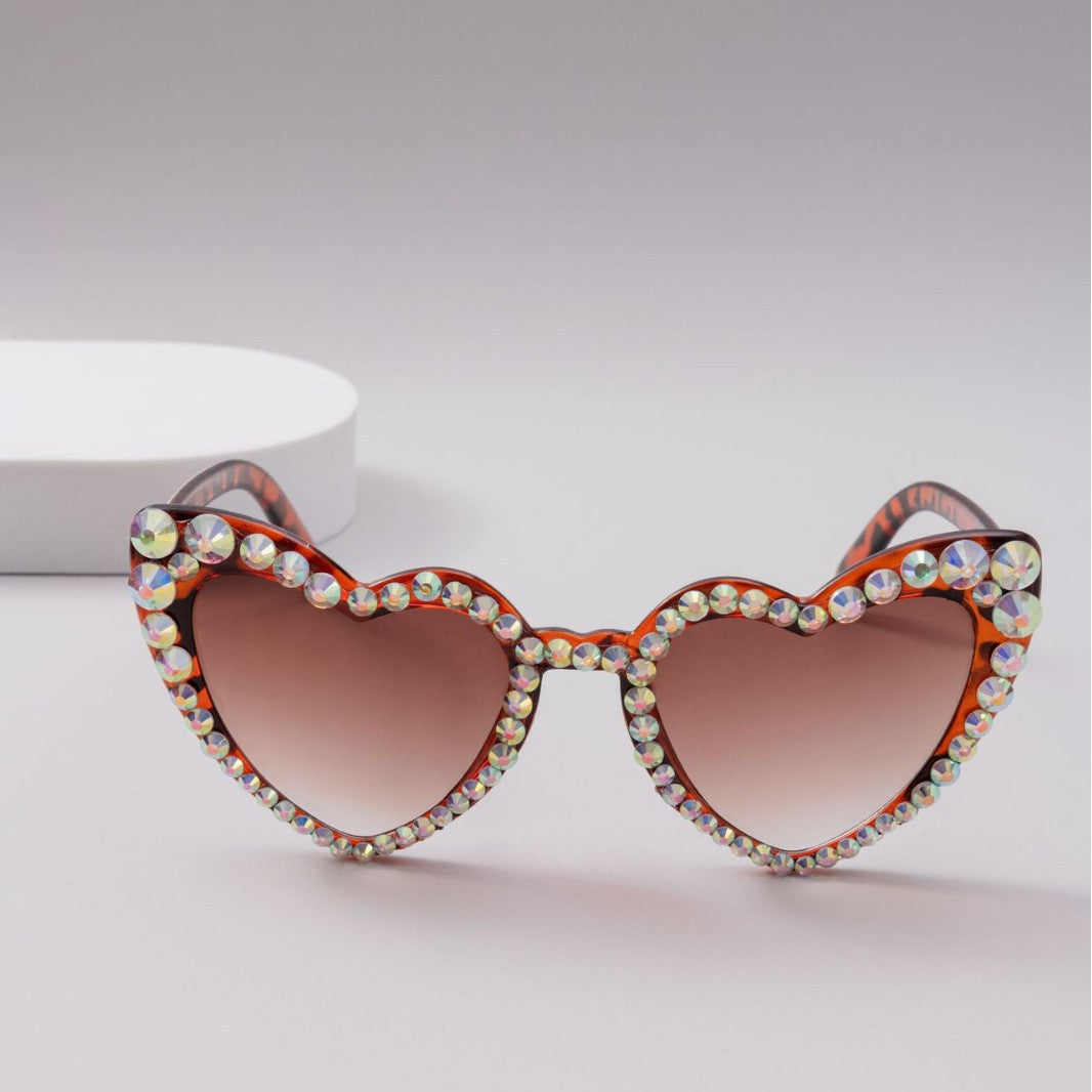 Women's Heart-Shaped Sparkle Sunglasses Stornfield