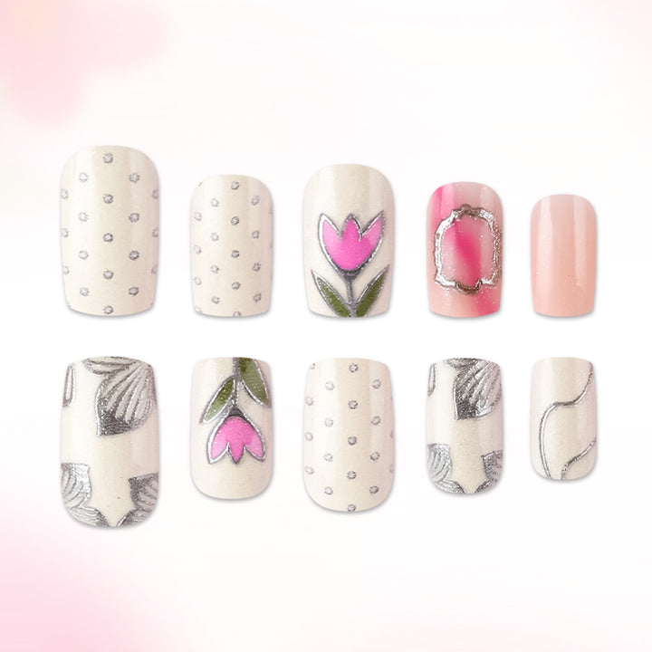 Elegant Floral Design Gel Nail Art Stornfield