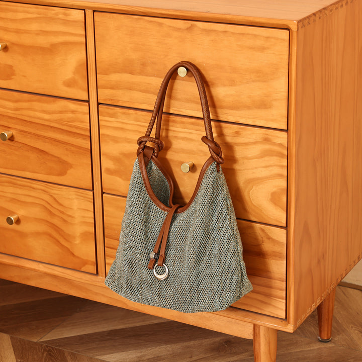 Woven Mesh Hobo Handbag
