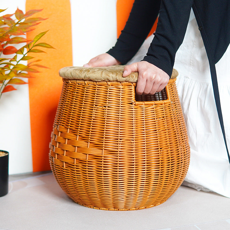 Cozy Rattan Storage Ottoman Stornfield