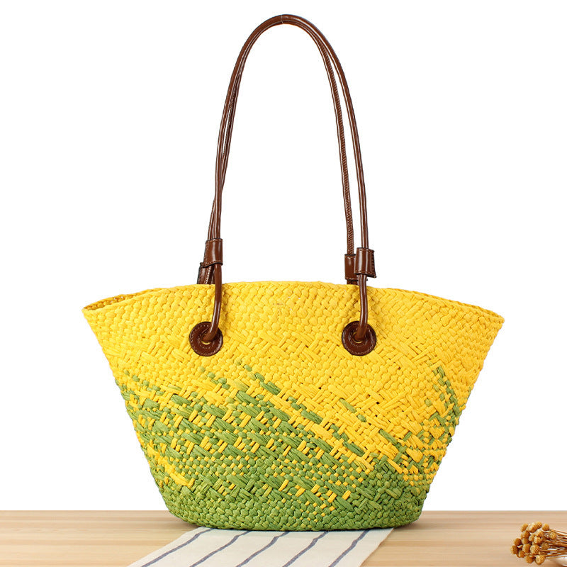 Beach bag with colorful woven design Stornfield