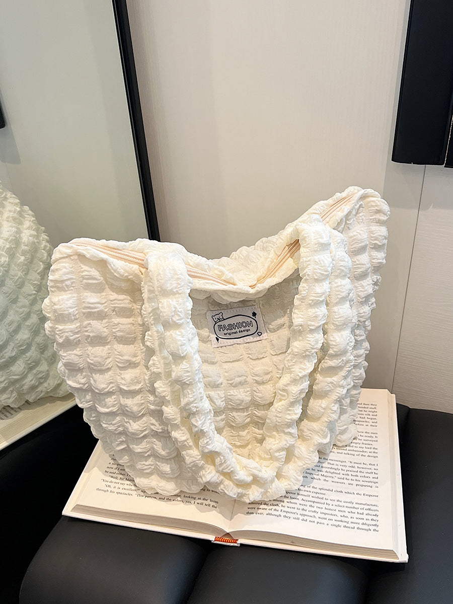 Textured Fabric Shoulder Bag