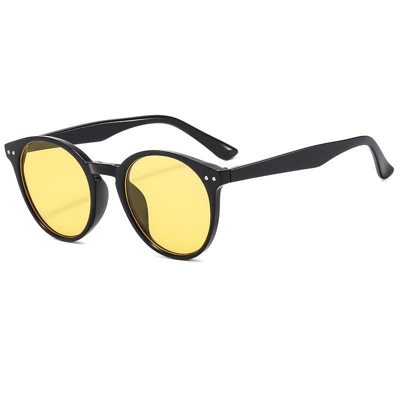 Women's fashionable round sunglasses with transparent frame and UV protection Stornfield