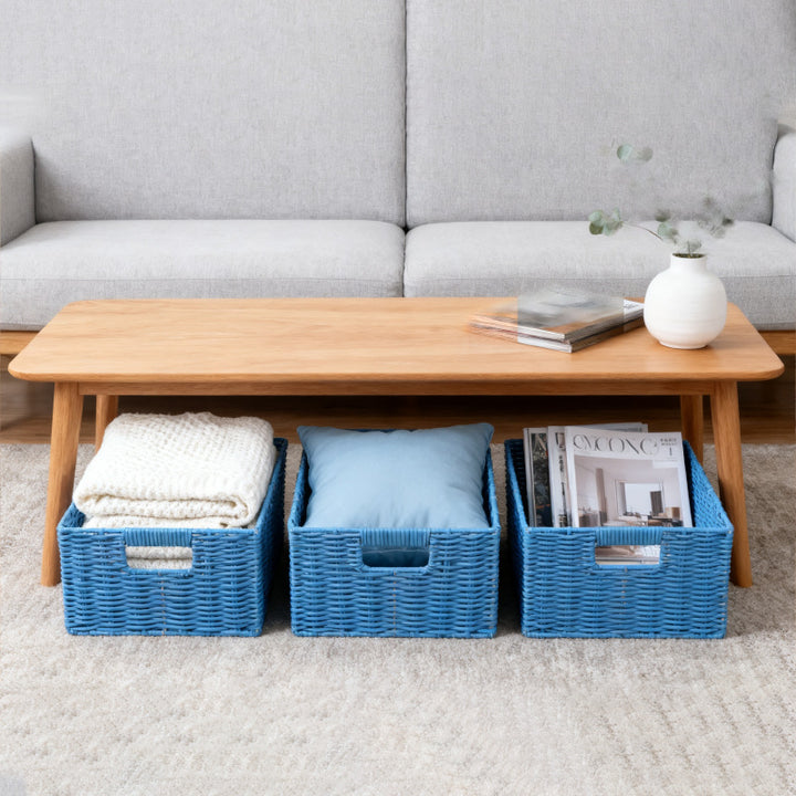 Women's storage basket made of woven material with integrated lids Stornfield