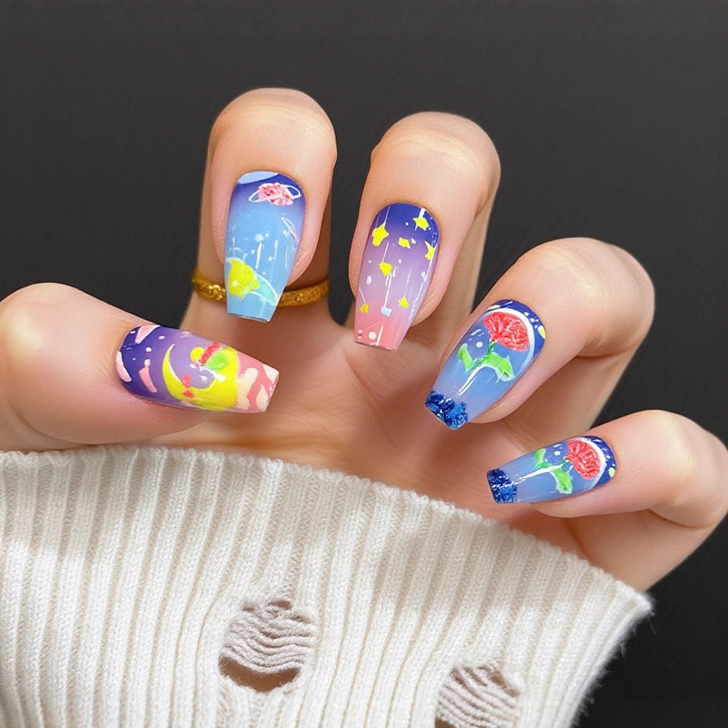 Nail set with elegant glitter design Stornfield