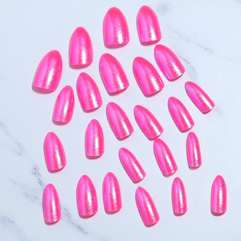 Glossy Press-On Nail Set with Iridescent Shine Stornfield