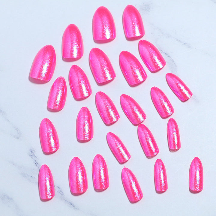 Glossy Press-On Nail Set with Iridescent Shine Stornfield