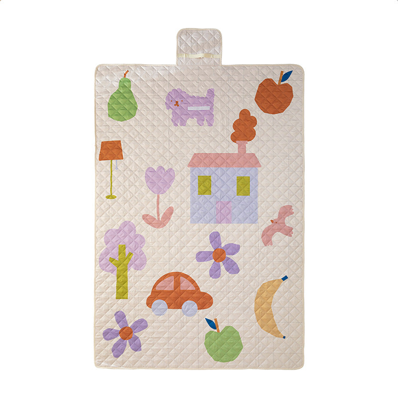 Insulated outdoor picnic blanket with quilting, water-repellent back and carry flap Stornfield