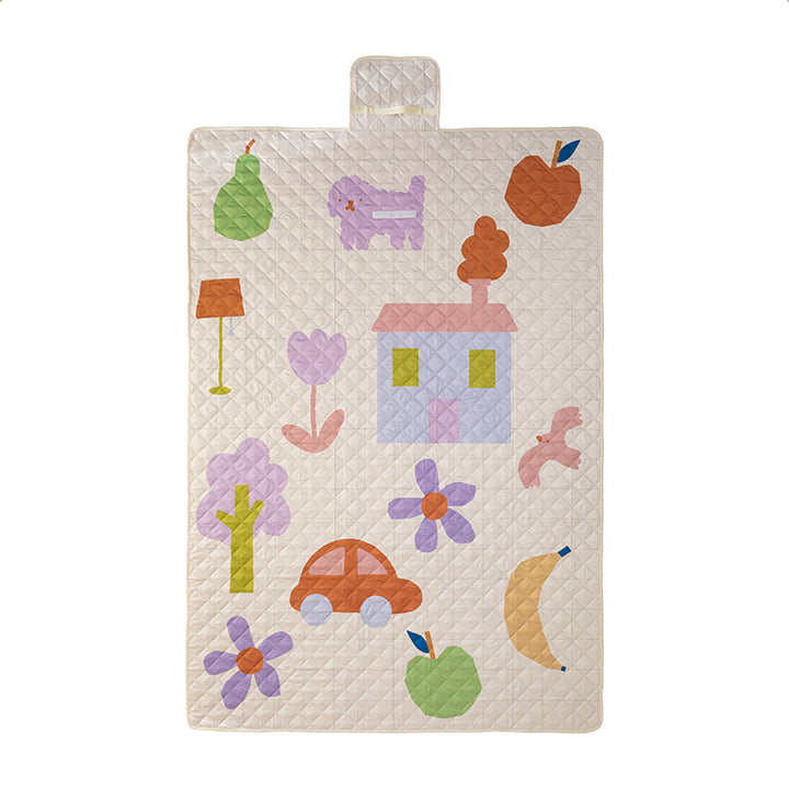 Insulated outdoor picnic blanket with quilting, water-repellent back and carry flap Stornfield