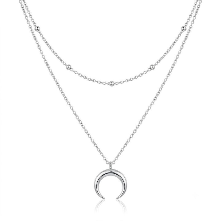 Layered Crescent Moon Pendant Necklace Stornfield