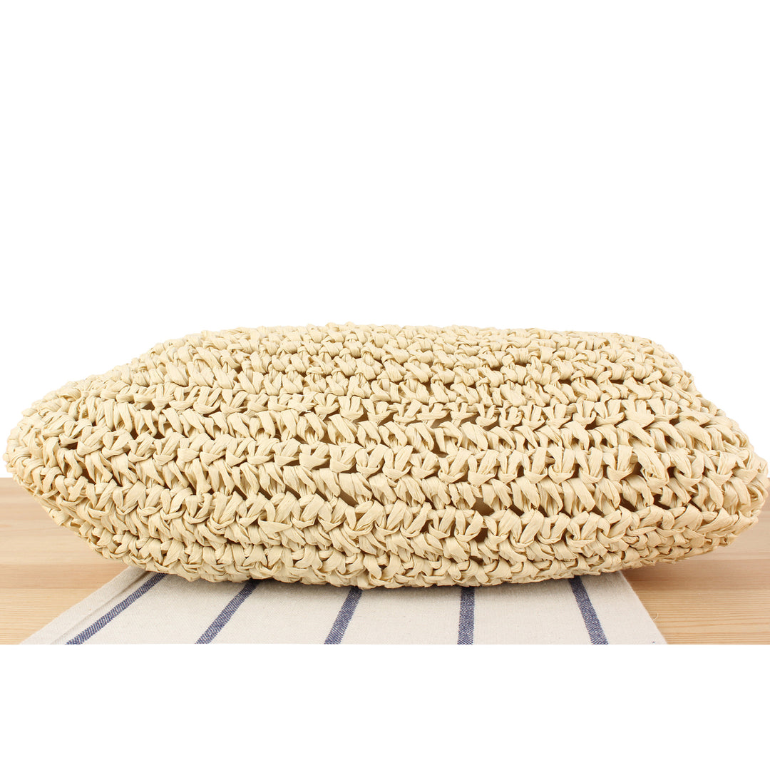Shoulder bag made from handcrafted natural fibers with elegant chain decoration Stornfield