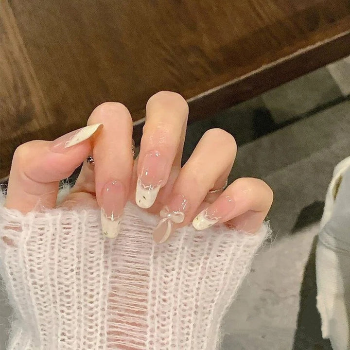 Artistic Floral and Gemstone Press-On Nails Stornfield
