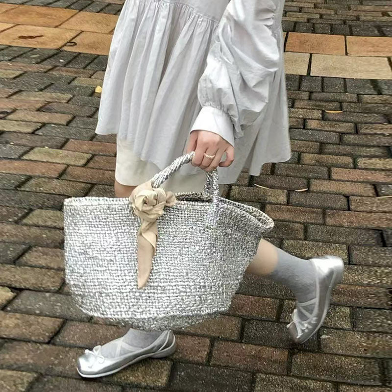 Elegant Woven Basket Bag with Sturdy Handles Stornfield
