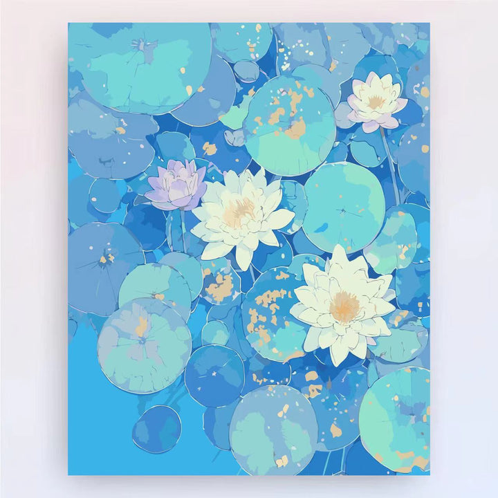 Contemporary Lotus Floral Canvas Art Print Stornfield