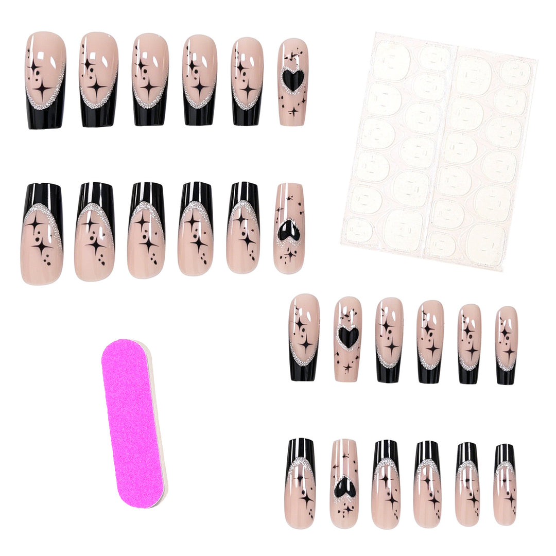 Elegant Heart-Embellished Nail Art Enhancements Stornfield
