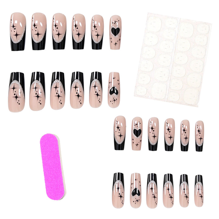 Elegant Heart-Embellished Nail Art Enhancements Stornfield