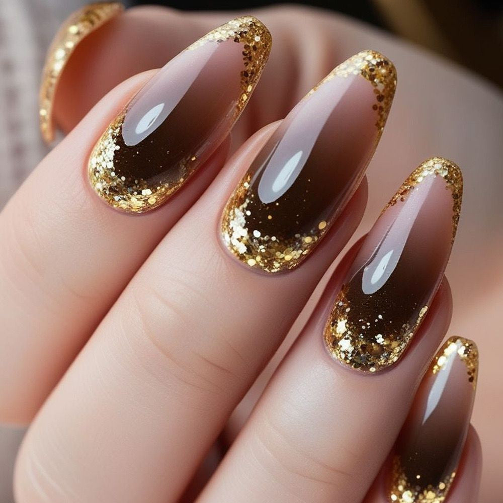 Glamorous Glitter Ombre Nail Enhancements Stornfield