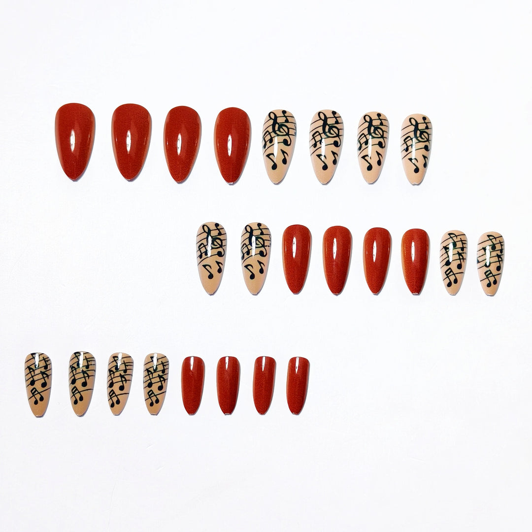 Artificial nails with Creative Note Design Stornfield