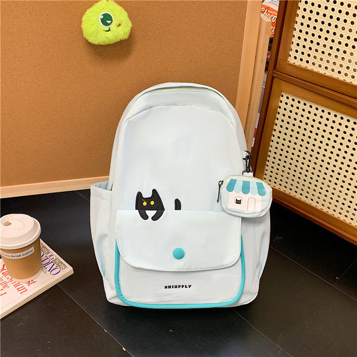 Playful backpack with cat design and versatile compartments Stornfield