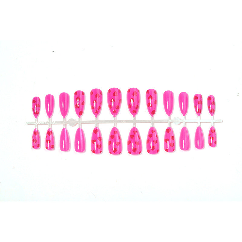 Decorative Press-On Nail Art Set with Heart Patterns Stornfield