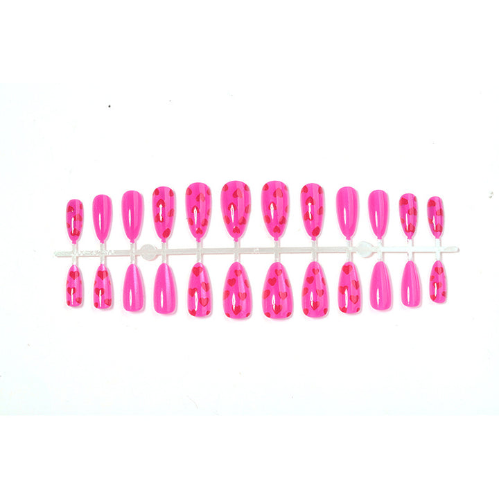 Decorative Press-On Nail Art Set with Heart Patterns Stornfield