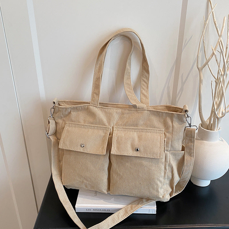 WoSpacious Corduroy Utility Tote Bag Stornfield