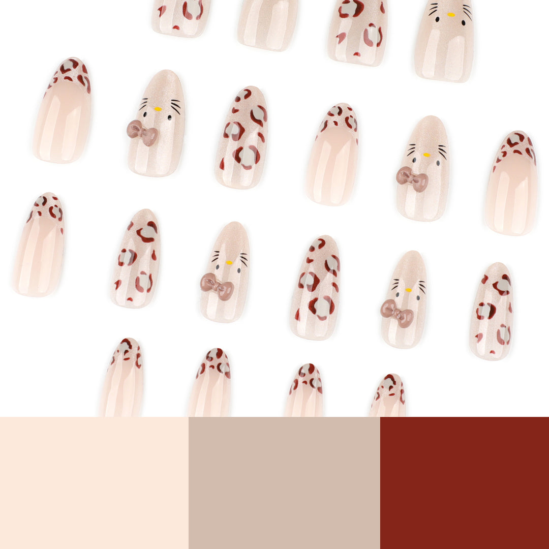 Creative Nail Art with Cute Cat Motif and Glitter Accents Stornfield