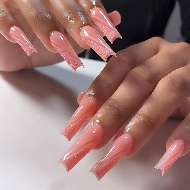 Artful Stiletto Nails with Glitter Sheen Stornfield