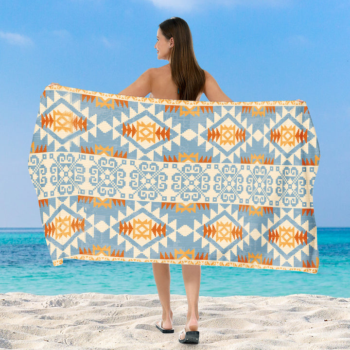 generously cut beach towel with elegant mosaic design Stornfield
