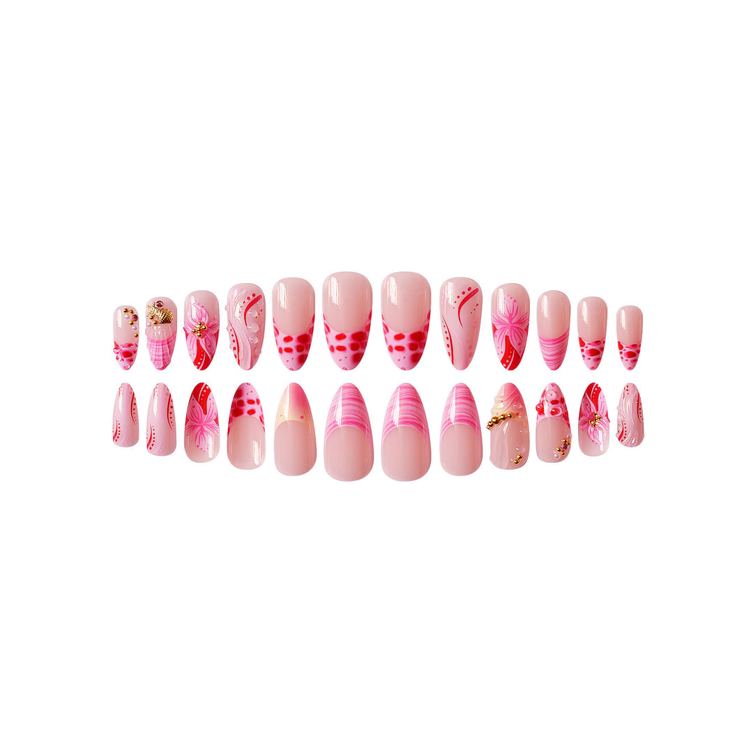 Floral Design Stiletto Press-On Nails Stornfield