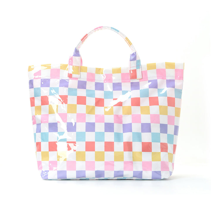 Beach bag with colorful check pattern and water-repellent coating Stornfield