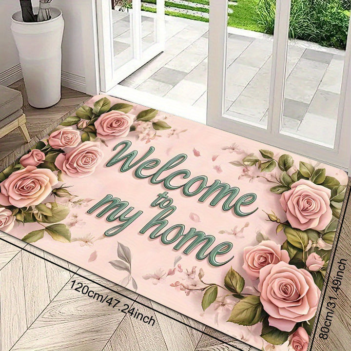 Mosaic Floral Welcome Mat