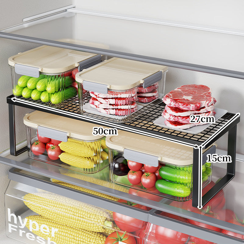 Refrigerator Mesh Shelf Riser Organizer with Open-Frame Legs