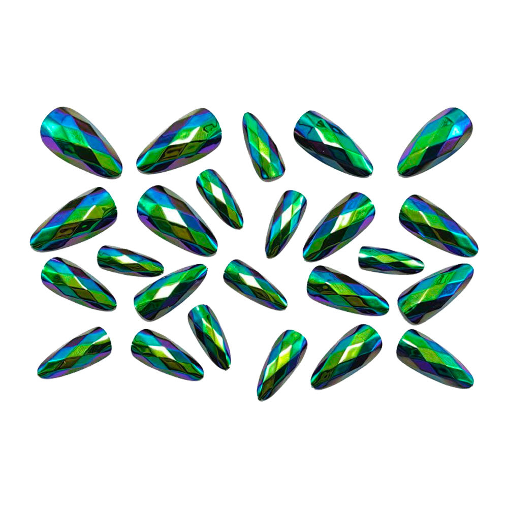 Glamorous artificial nails with faceted design Stornfield