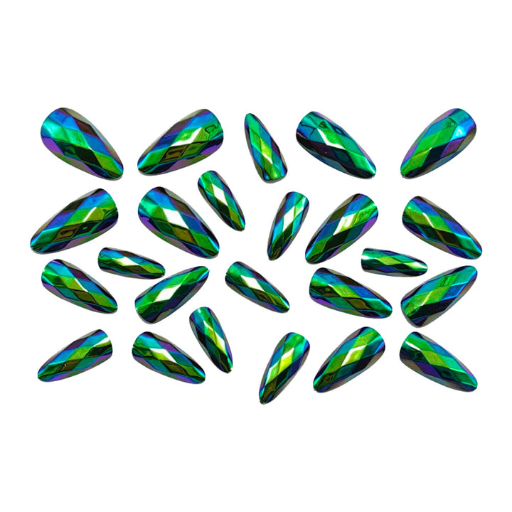 Glamorous artificial nails with faceted design Stornfield