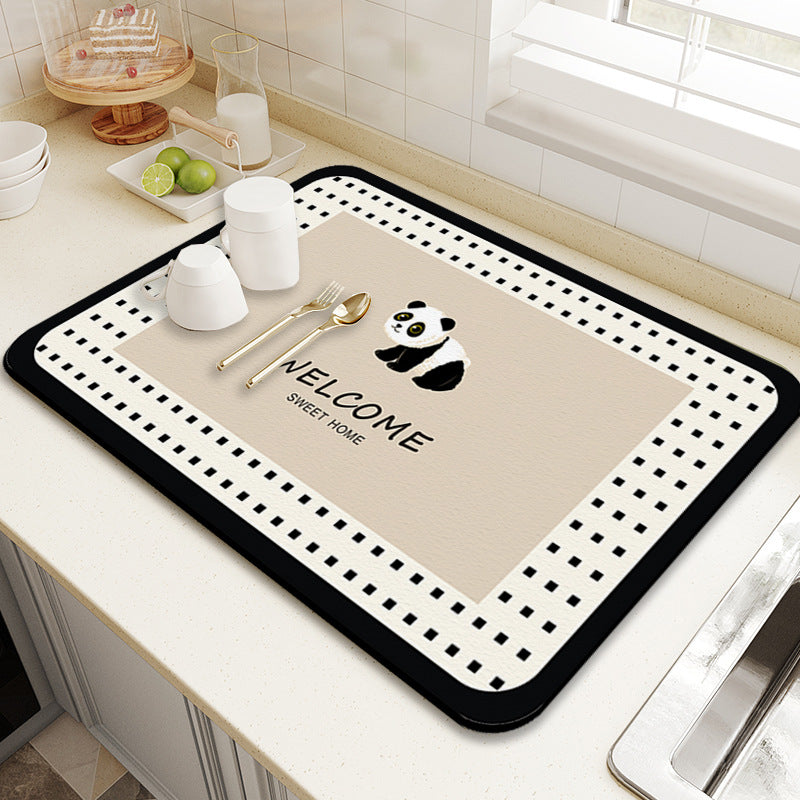 Cute Panda-Themed Kitchen Welcome Mat