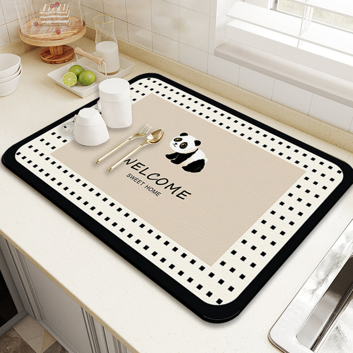Cute Panda-Themed Kitchen Welcome Mat