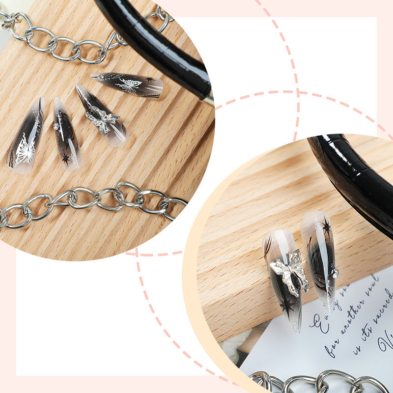 Artistic Short Press-On Nail Set with Floral and Graphic Designs Stornfield