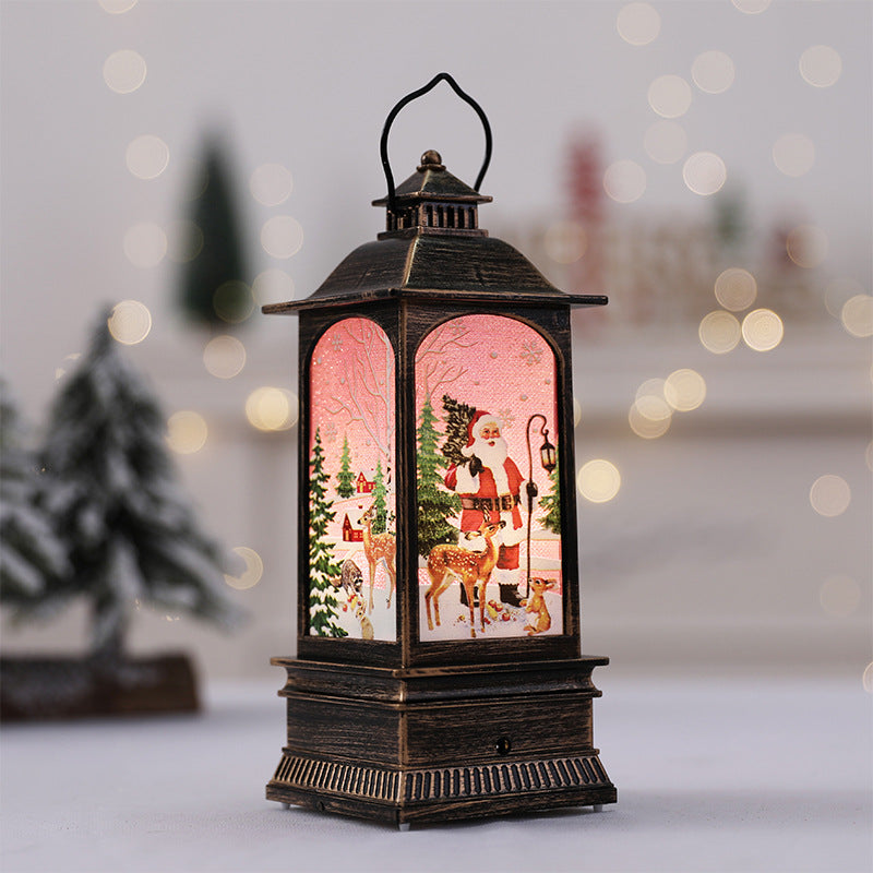 Decorative Lantern with Holiday Scenes