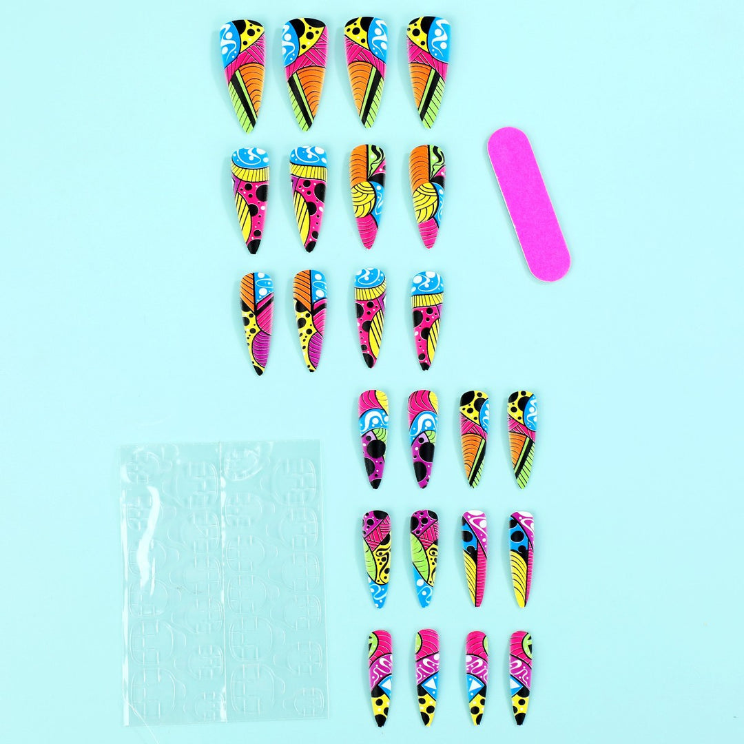 Creative Nail Art with Colorful Design Stornfield