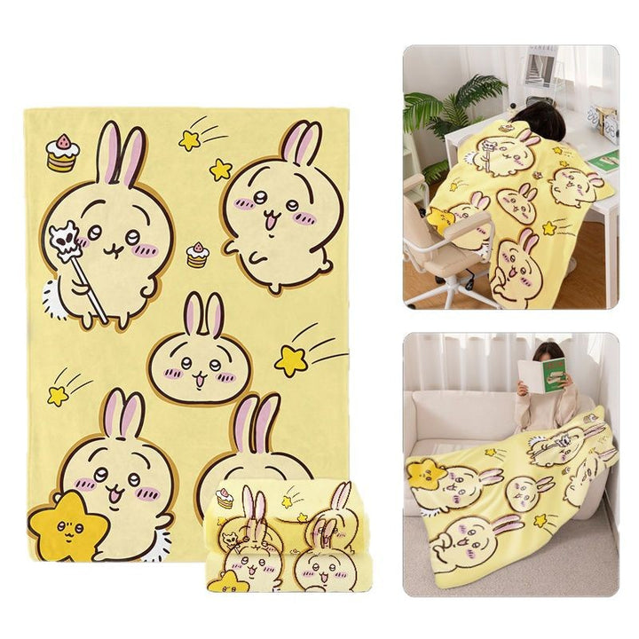 Playful Bunny-Themed Fleece Throw Blanket