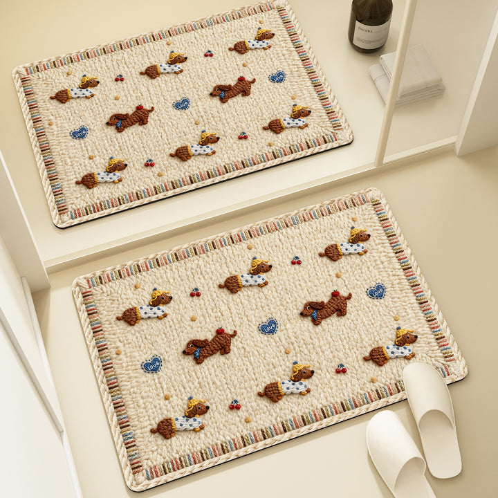 Bear-Shaped Plush Bath Mat for Bathroom