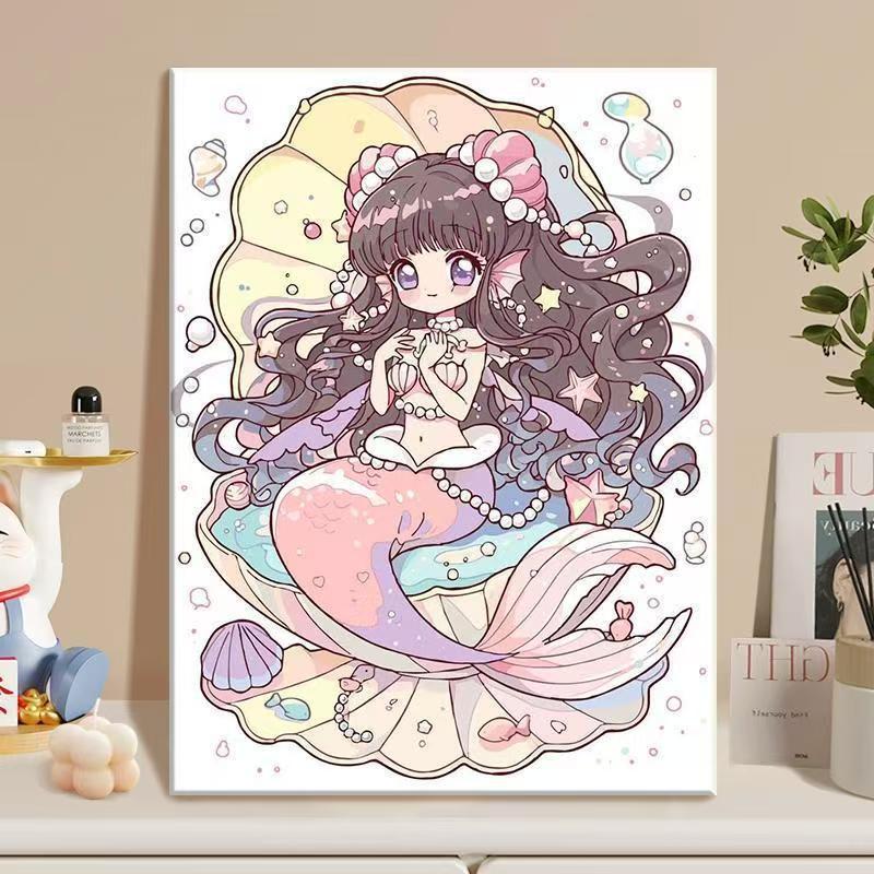 Anime-Inspired Mermaid Illustration Canvas Art Stornfield