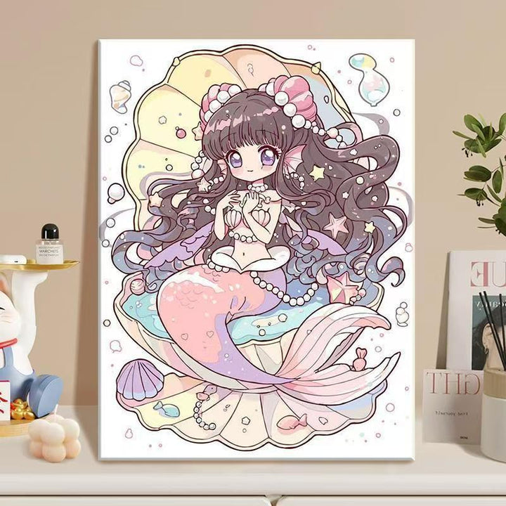 Anime-Inspired Mermaid Illustration Canvas Art Stornfield