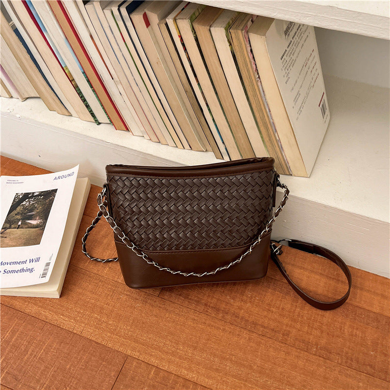 Woven Leather Crossbody Bag