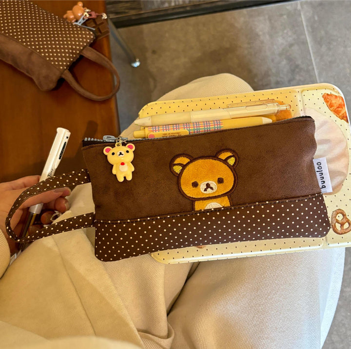 Cute Plush Animal-Themed Zippered Pencil Case