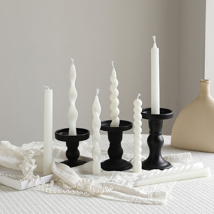 Hand-Poured Beaded Sphere Taper Candle